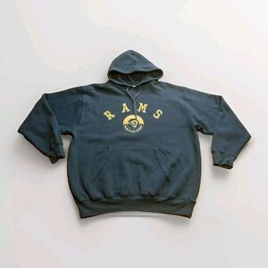 LEE Sport St Louis Rams Hoodie Sweatshirt Adult L Cotton Pullover Blue Mens VTG‎